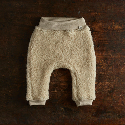 Baby & Kids Wool Teddy Fleece Trousers - Sand Brown