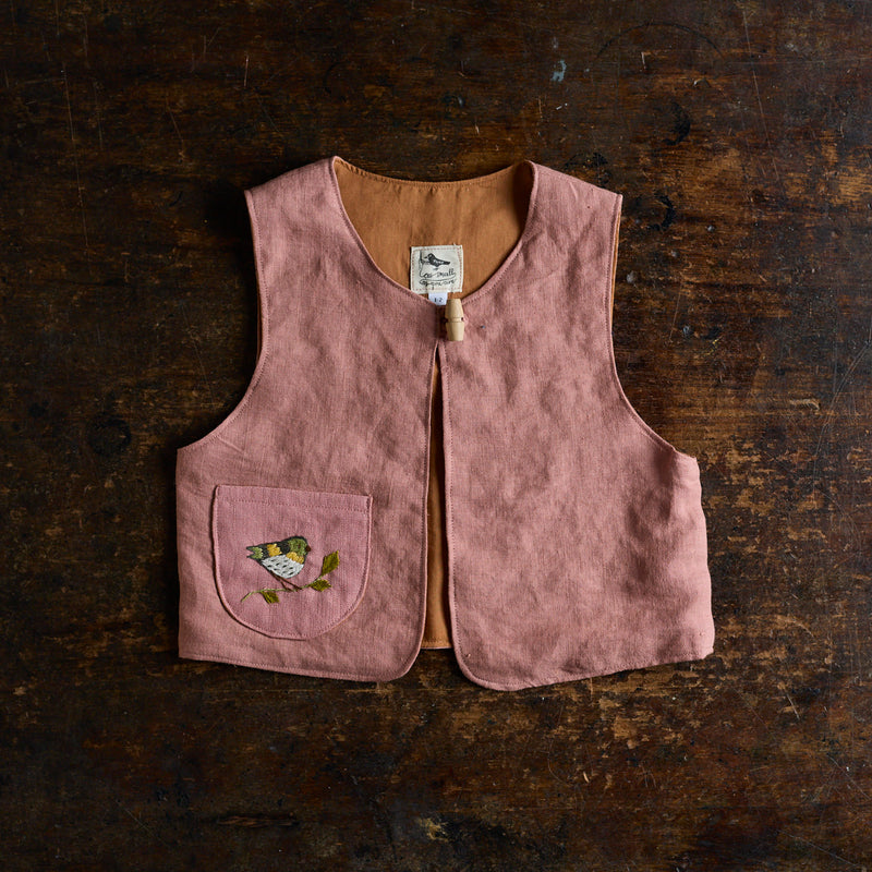 Baby & Kids Linen Explorer Waistcoat - Blush