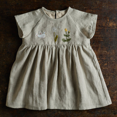 Baby & Kids Linen Wisteria Dress - Flax