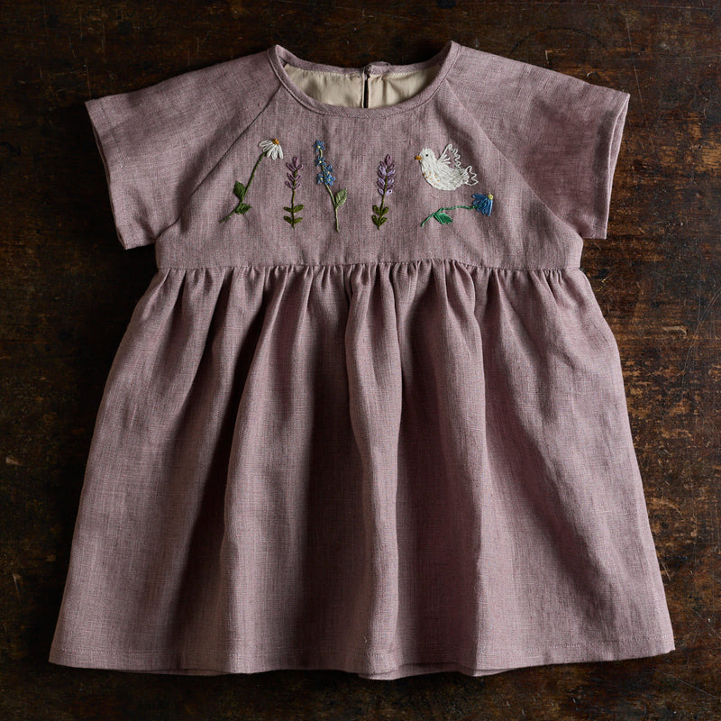 Baby & Kids Linen Wisteria Dress - Petal