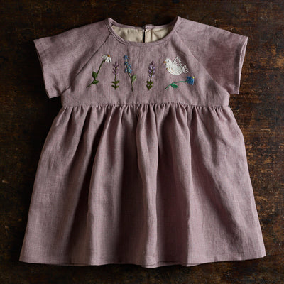 Baby & Kids Linen Wisteria Dress - Petal
