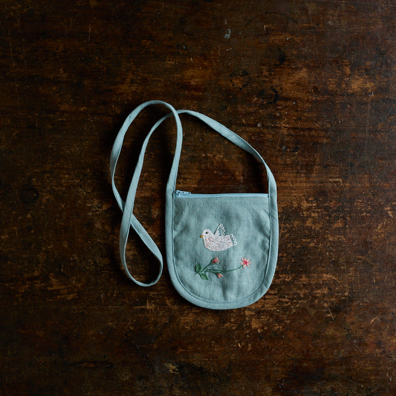 Kids Linen Zip Purse - Lake