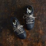 Big Kids Wool Lined Boots w/Track Sole - Black