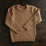 Merino Wool Aran Jumper - Caramel