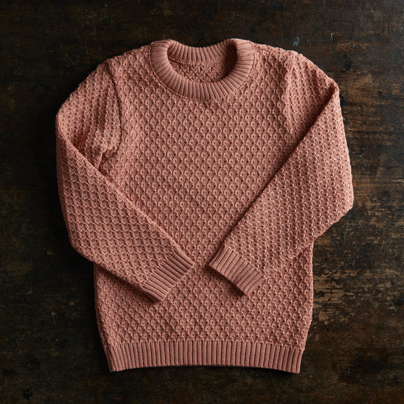 Merino Wool Aran Jumper - Rose