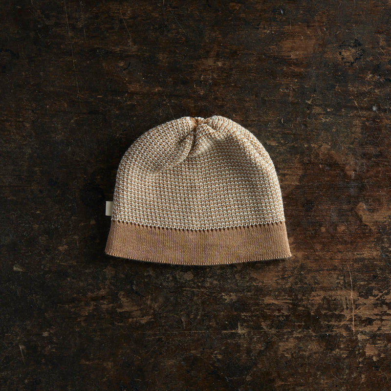 Merino Wool Beanie - Caramel/Natural