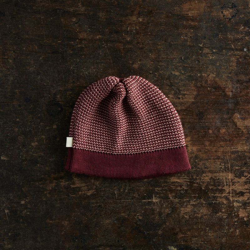 Merino Wool Beanie - Cassis/Rose