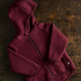 Baby & Kids Boiled Merino Wool Zip Jacket - Cassis