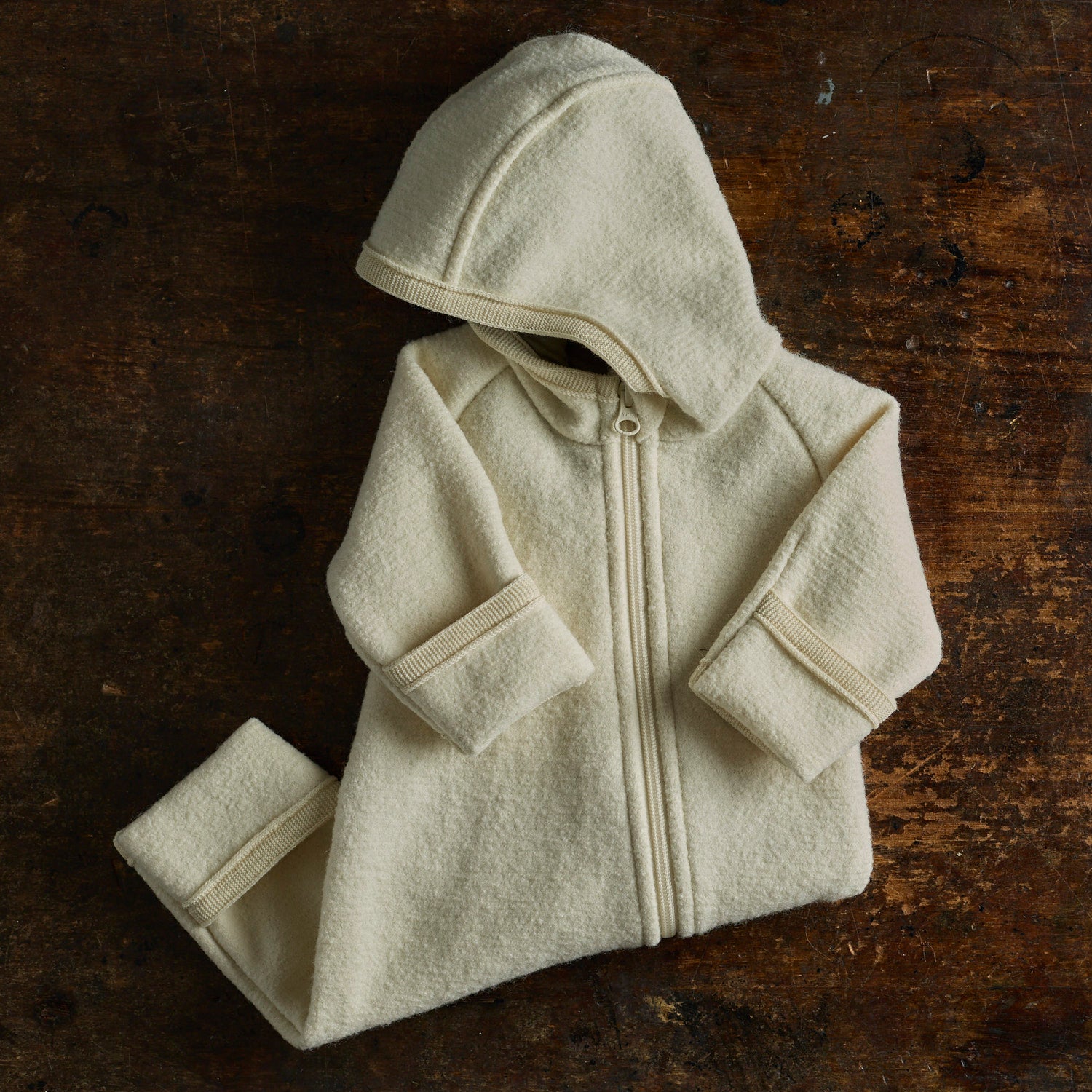 Baby & Kids Boiled Merino Wool Zip Overall - Natural – MamaOwl