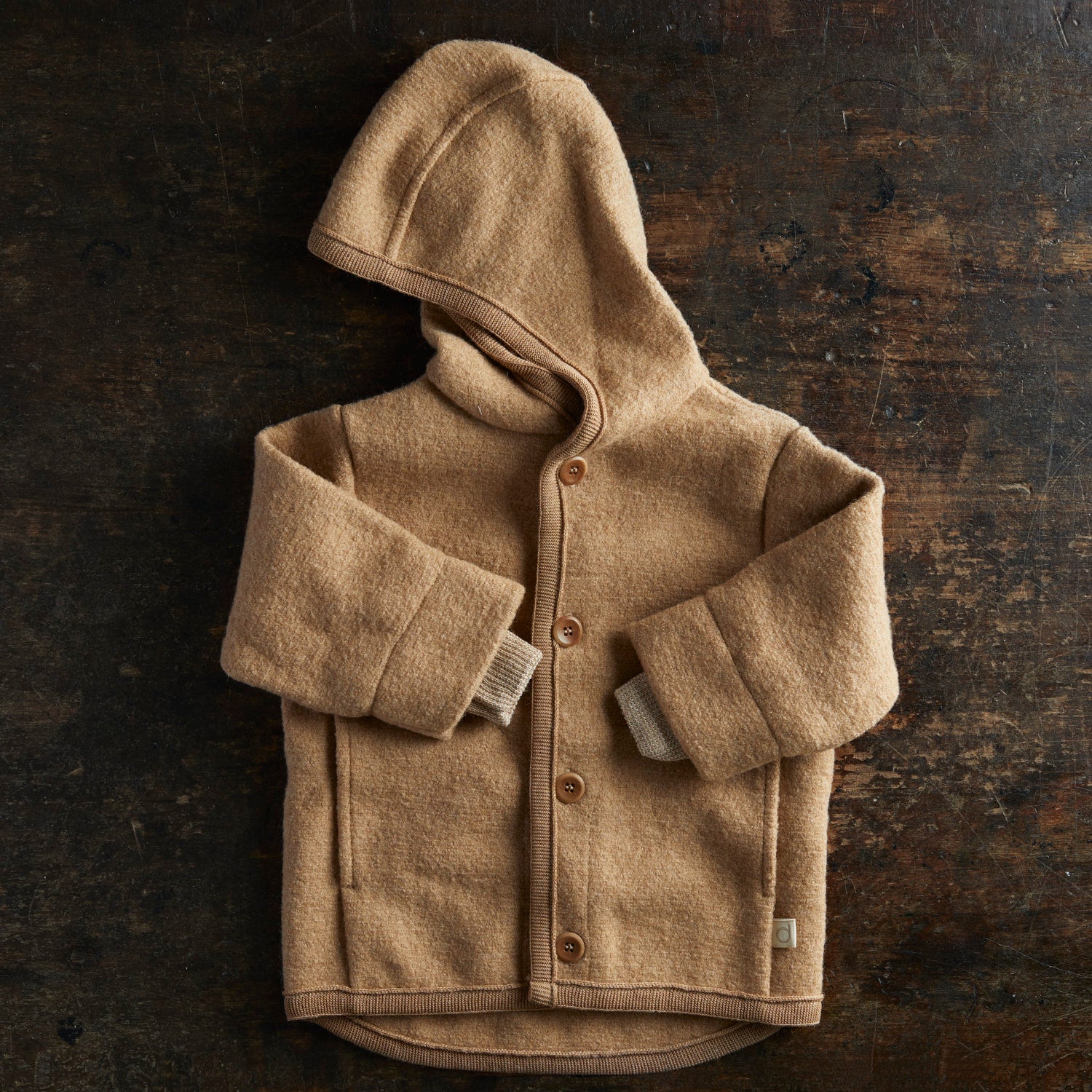 Baby/Kids' Boiled Merino Wool Jacket in beige - sizes 6 mth-10 yrs