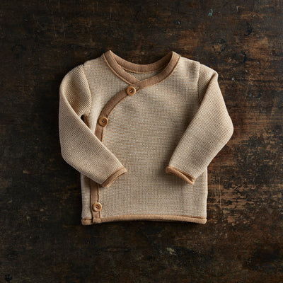 Baby & Kids Merino Wool Cardigan - Caramel/Natural