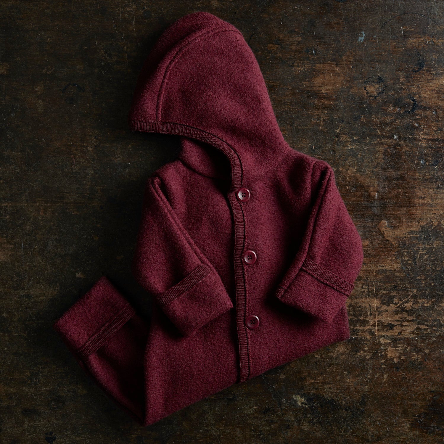 Baby/Kids' Boiled Merino Wool Overall in red - sizes 0 mth-4 yrs