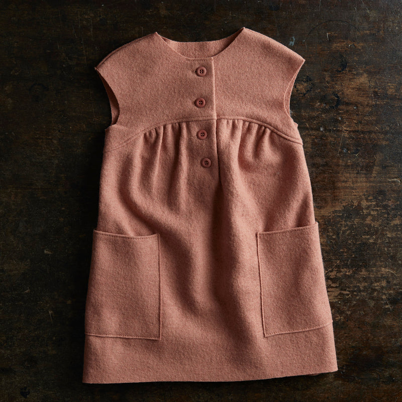 Baby & Kids Light Weight Boiled Merino Wool Dress - Rose