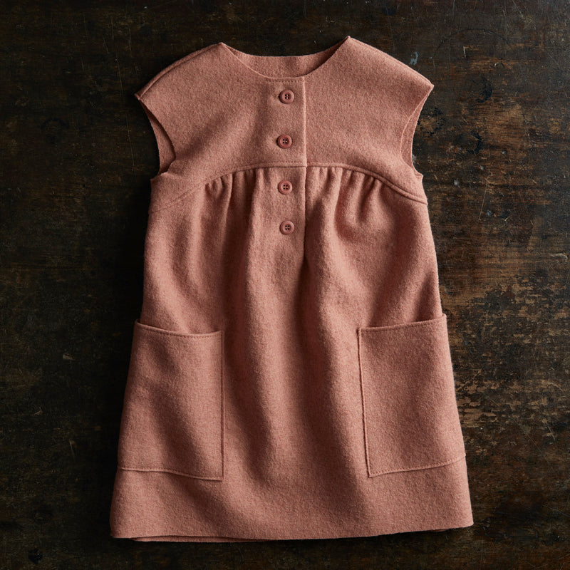 Baby & Kids Light Weight Boiled Merino Wool Dress - Rose