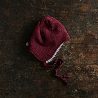 Boiled Merino Wool Hat - Cassis