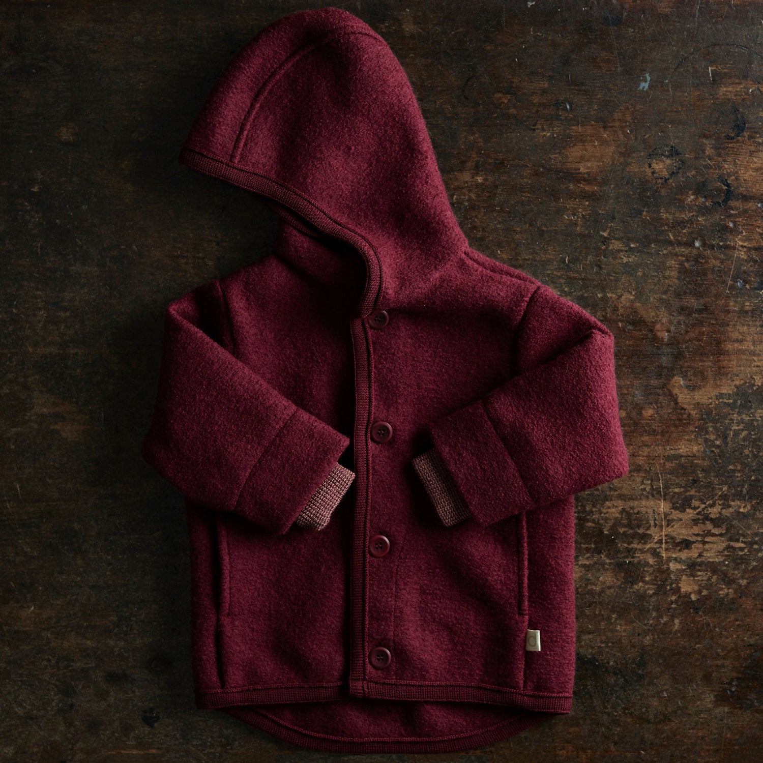 Bugatchi MERINO WOOL HOODED PULLOVER store IN RUBY