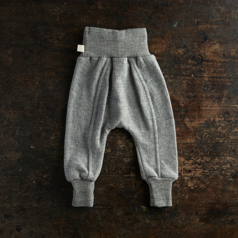 Baby & Kids Light Weight Boiled Merino Wool Cuffed Pants - Grey