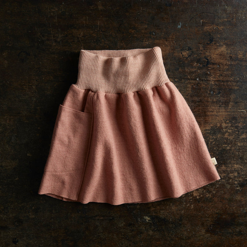 Boiled Merino Wool Skirt - Rose