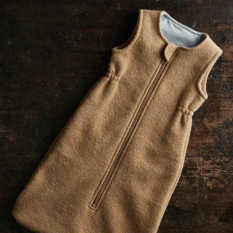 Baby/Kids' Boiled Merino Wool Sleeping Bag in beige mth-3 yrs