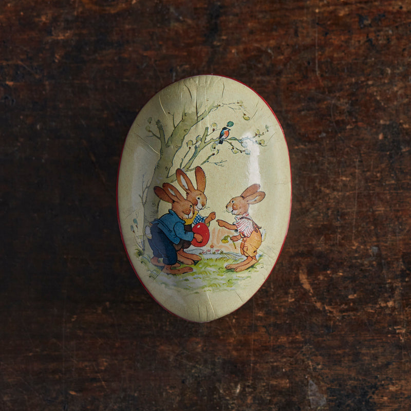 Paper Mache Medium Easter Egg - Happy Rabbits - More Options