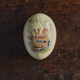 Paper Mache Medium Easter Egg - Happy Rabbits - More Options