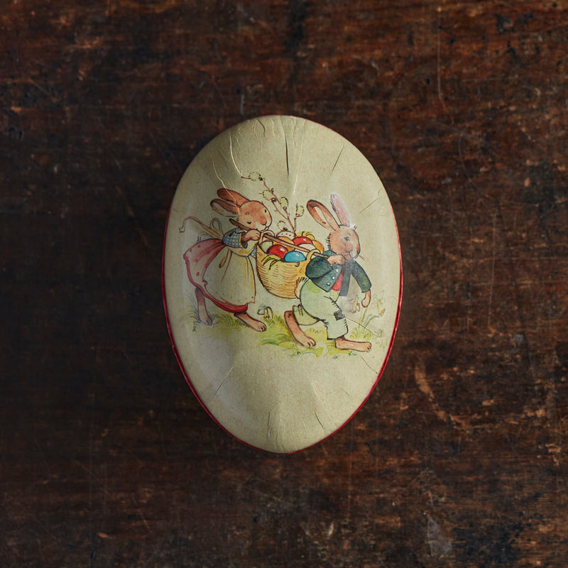 Paper Mache Medium Easter Egg - Happy Rabbits - More Options