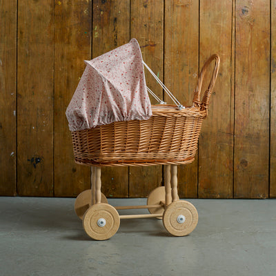 Wicker Doll/Teddy Pram - Ladybug