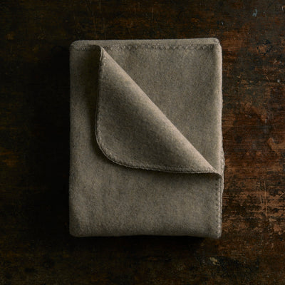 Merino Wool Fleece Swaddle / Baby Blanket - Walnut Melange
