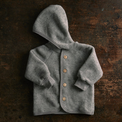 Baby & Kids Merino Wool Fleece Jacket - Light Grey
