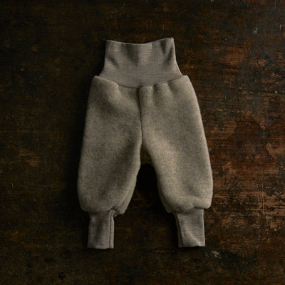 Soft Merino Wool Fleece Snugglesuit - Grey Melange - 0m-2y