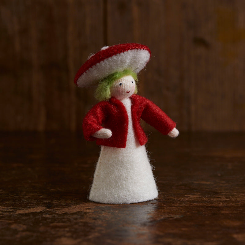 Handmade Wool Fly Agaric Father - White