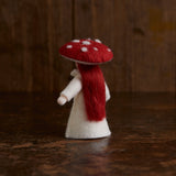 Handmade Wool Fly Agaric Mother - White