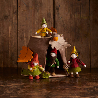 Handmade Wool Gnome & Fairy Stump House