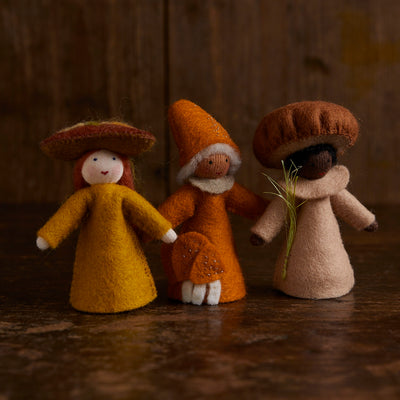 Handmade Wool Fairy - Inkcap Mushroom - Brown