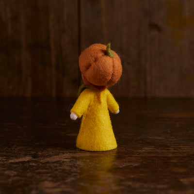 Handmade Wool Fairy - Pumpkin Boy - White