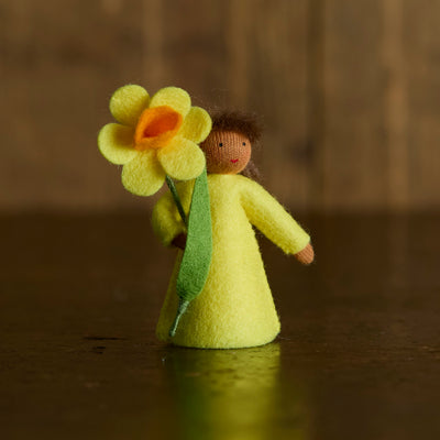 Handmade Wool Fairy - Daffodil - Brown