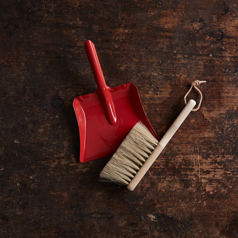 Child's Dust Pan and Brush Set - Red Or Blue