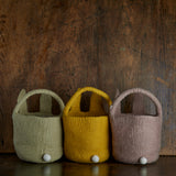 Handmade Felted Wool Bunny Basket - Lavender