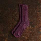 Adults Merino Wool Socks - Aubergine Melange