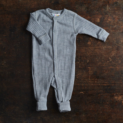 Baby & Kids Merino Wool Rib Pyjamas - Grey
