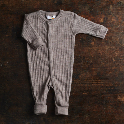 Baby & Kids Merino Wool Rib Pyjamas - Sesame