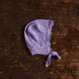 Baby Merino Wool/Silk Lace Bonnet - Lilac