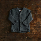 Baby & Kids Merino Wool Heavy Rib Cardigan - Charcoal