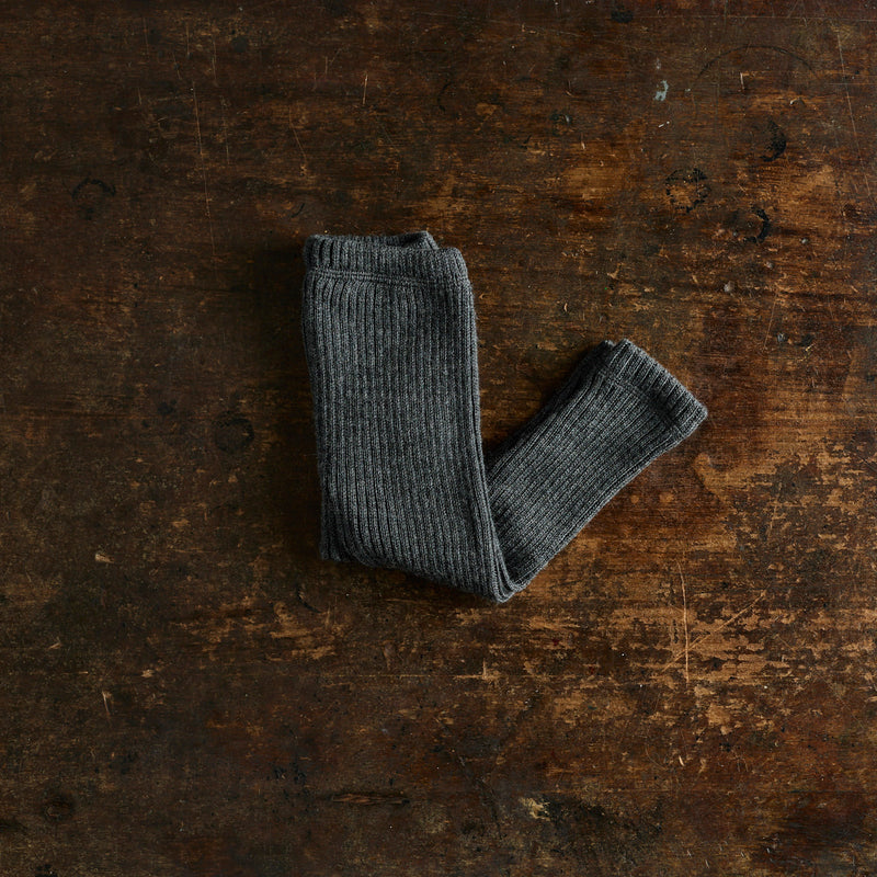 Baby & Kids Merino Wool Heavy Rib Pants - Charcoal