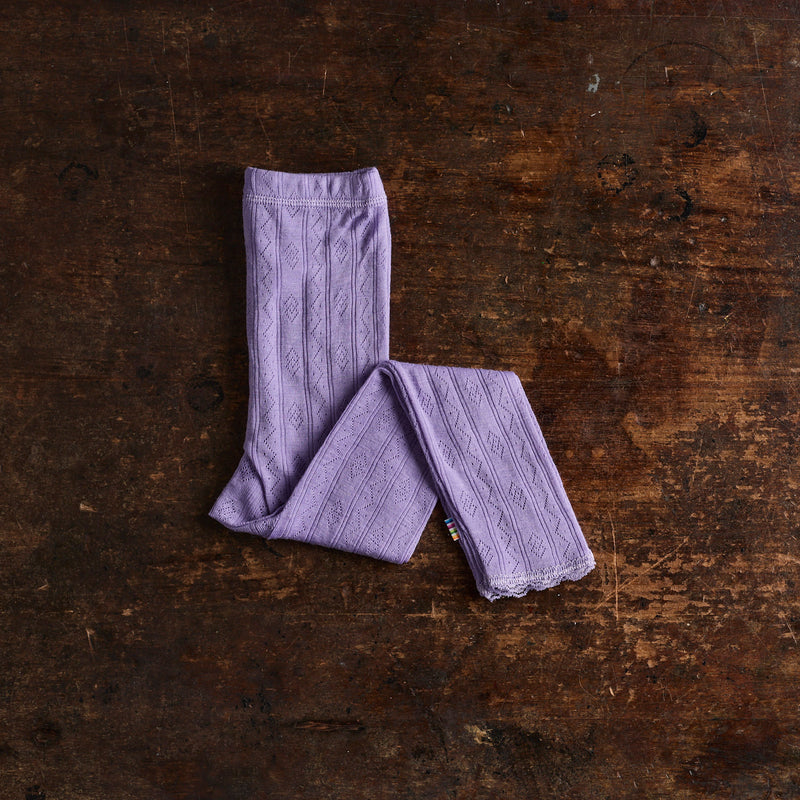 Baby & Kids Merino Wool/Silk Lace Leggings - Lilac