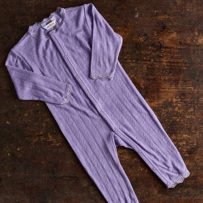 Baby & Kids Merino Wool/Silk Lace Romper - Lilac