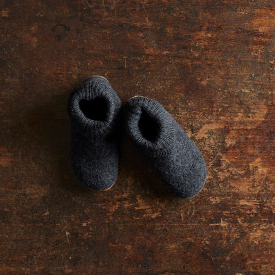 Boiled Wool Tall Slipper boot - Anthracite