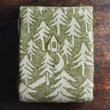 Lambswool House in the Forest Blanket/Throw - Green
