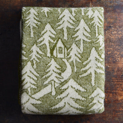 Lambswool House in the Forest Blanket/Throw - Green