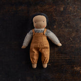 Handmade Doll in Norse Sweater & Dungarees - Brown